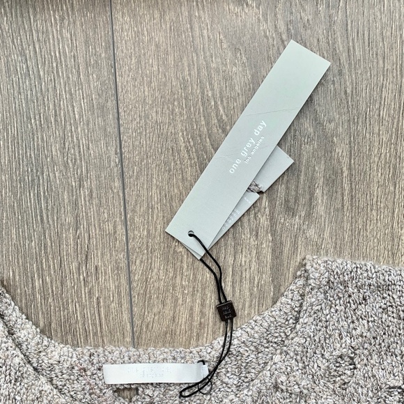 Anthropologie One Grey Day Grace Sweater Merino Wool Knit Marle Heathered Small - Picture 11 of 16